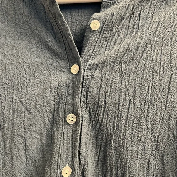 Blue Women’s Long Sleeve Button-Up Dress W Pockets NWOT - Picture 3 of 5